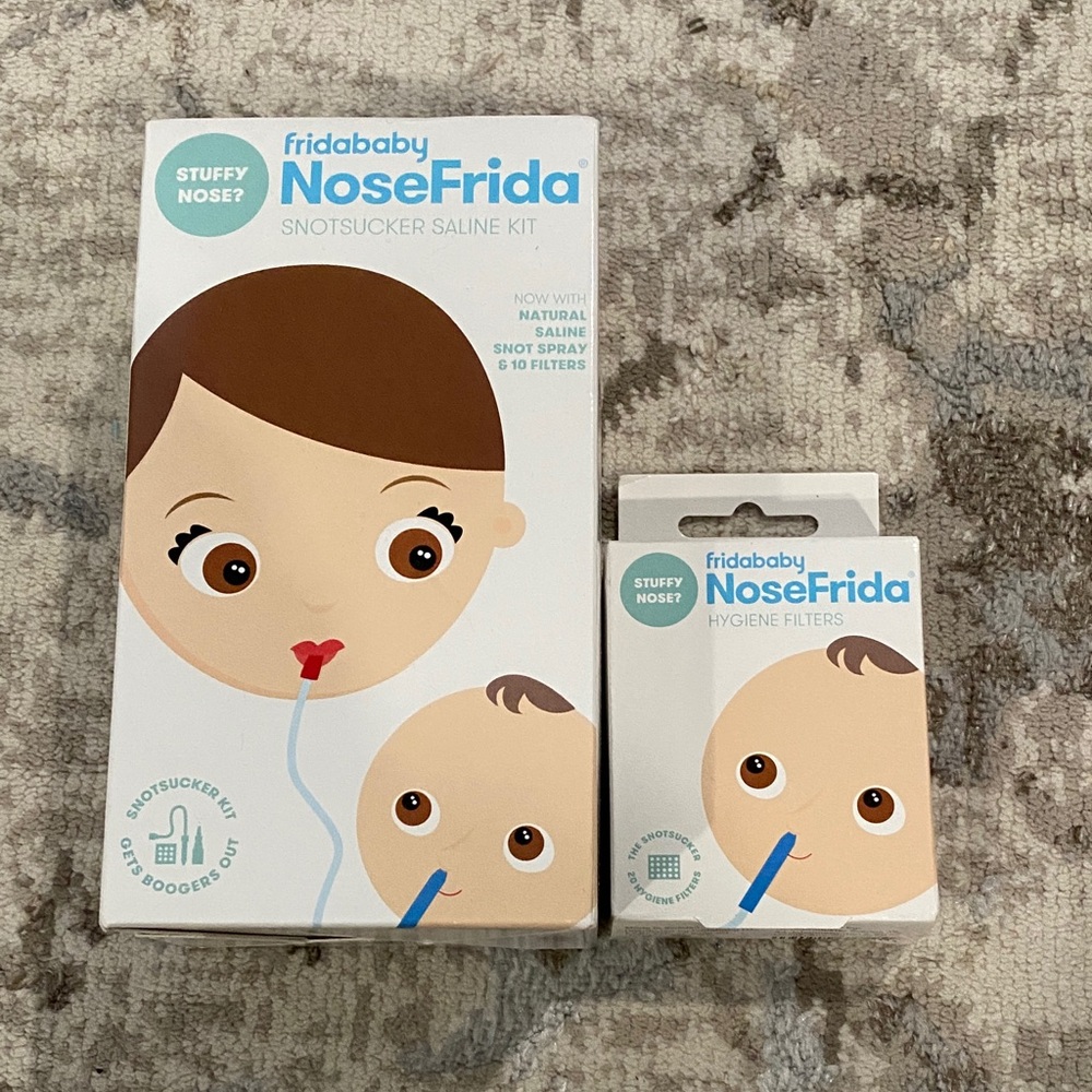 Fridababy NoseFrida SnotSucker Saline Kit - Brown and White